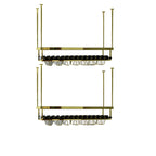 Modern Metal Hanging Wine Rack with Glass Holder