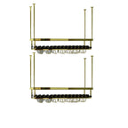 Modern Metal Hanging Wine Rack with Glass Holder