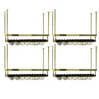 Modern Metal Hanging Wine Rack with Glass Holder