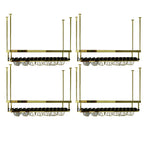 Modern Metal Hanging Wine Rack with Glass Holder