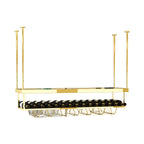 Modern Metal Hanging Wine Rack with Glass Holder
