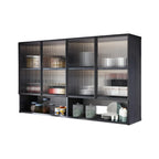 Gray Metal Floating Storage Kitchen China Cabinet