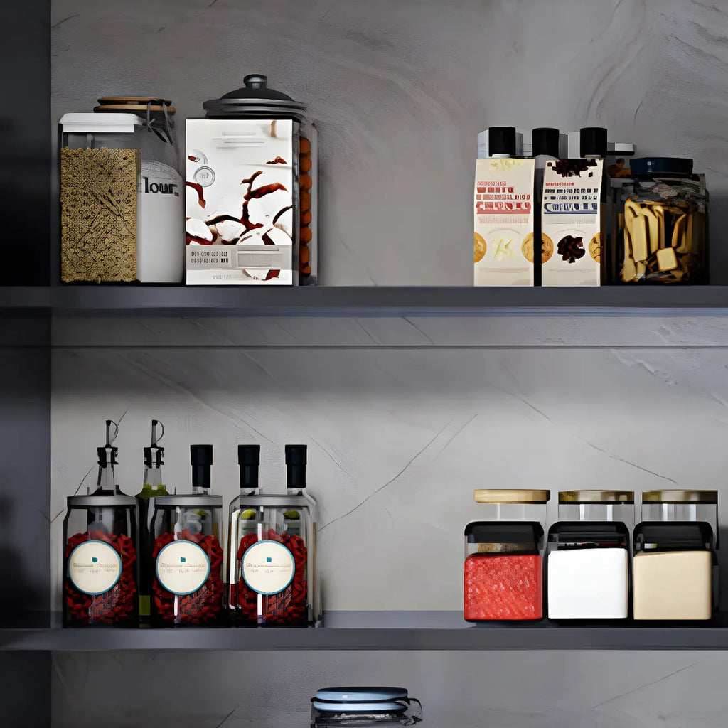 Gray Metal Floating Storage Kitchen China Cabinet