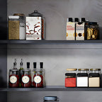 Gray Metal Floating Storage Kitchen China Cabinet