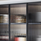 Gray Metal Floating Storage Kitchen China Cabinet