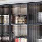 Gray Metal Floating Storage Kitchen China Cabinet