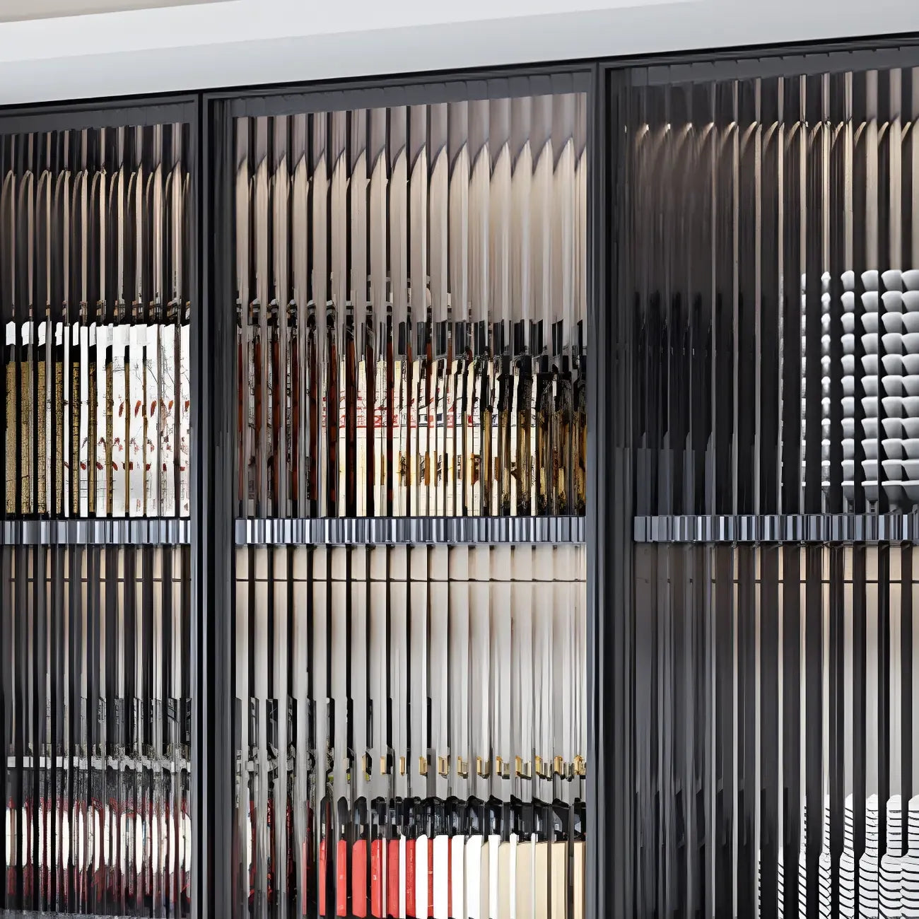 Gray Metal Floating Storage Kitchen China Cabinet