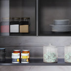 Gray Metal Floating Storage Kitchen China Cabinet