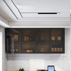 Gray Metal Floating Storage Kitchen China Cabinet