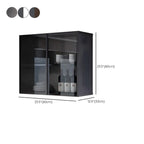 Gray Metal Floating Storage Kitchen China Cabinet