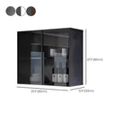 Gray Metal Floating Storage Kitchen China Cabinet