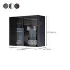 Gray Metal Floating Storage Kitchen China Cabinet
