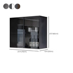 Gray Metal Floating Storage Kitchen China Cabinet