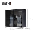 Gray Metal Floating Storage Kitchen China Cabinet