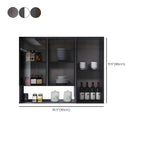 Gray Metal Floating Storage Kitchen China Cabinet