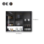 Gray Metal Floating Storage Kitchen China Cabinet