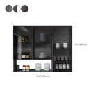 Gray Metal Floating Storage Kitchen China Cabinet