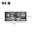 Gray Metal Floating Storage Kitchen China Cabinet