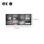 Gray Metal Floating Storage Kitchen China Cabinet