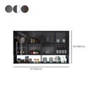 Gray Metal Floating Storage Kitchen China Cabinet