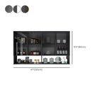 Gray Metal Floating Storage Kitchen China Cabinet