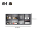 Gray Metal Floating Storage Kitchen China Cabinet