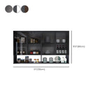 Gray Metal Floating Storage Kitchen China Cabinet