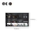 Gray Metal Floating Storage Kitchen China Cabinet