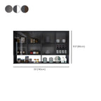 Gray Metal Floating Storage Kitchen China Cabinet