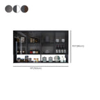 Gray Metal Floating Storage Kitchen China Cabinet