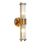Modern Gold Cylinder Vanity Light with Crystal for Bathroom Use