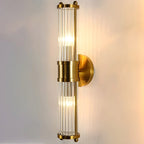 Modern Gold Cylinder Vanity Light with Crystal for Bathroom Use