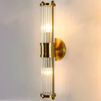 Modern Gold Cylinder Vanity Light with Crystal for Bathroom Use