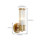 Modern Gold Cylinder Vanity Light with Crystal for Bathroom Use
