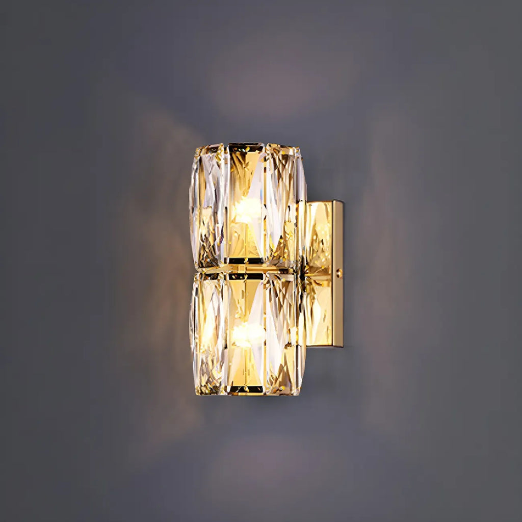 Luxury Geometric Crystal Gold Vanity Light