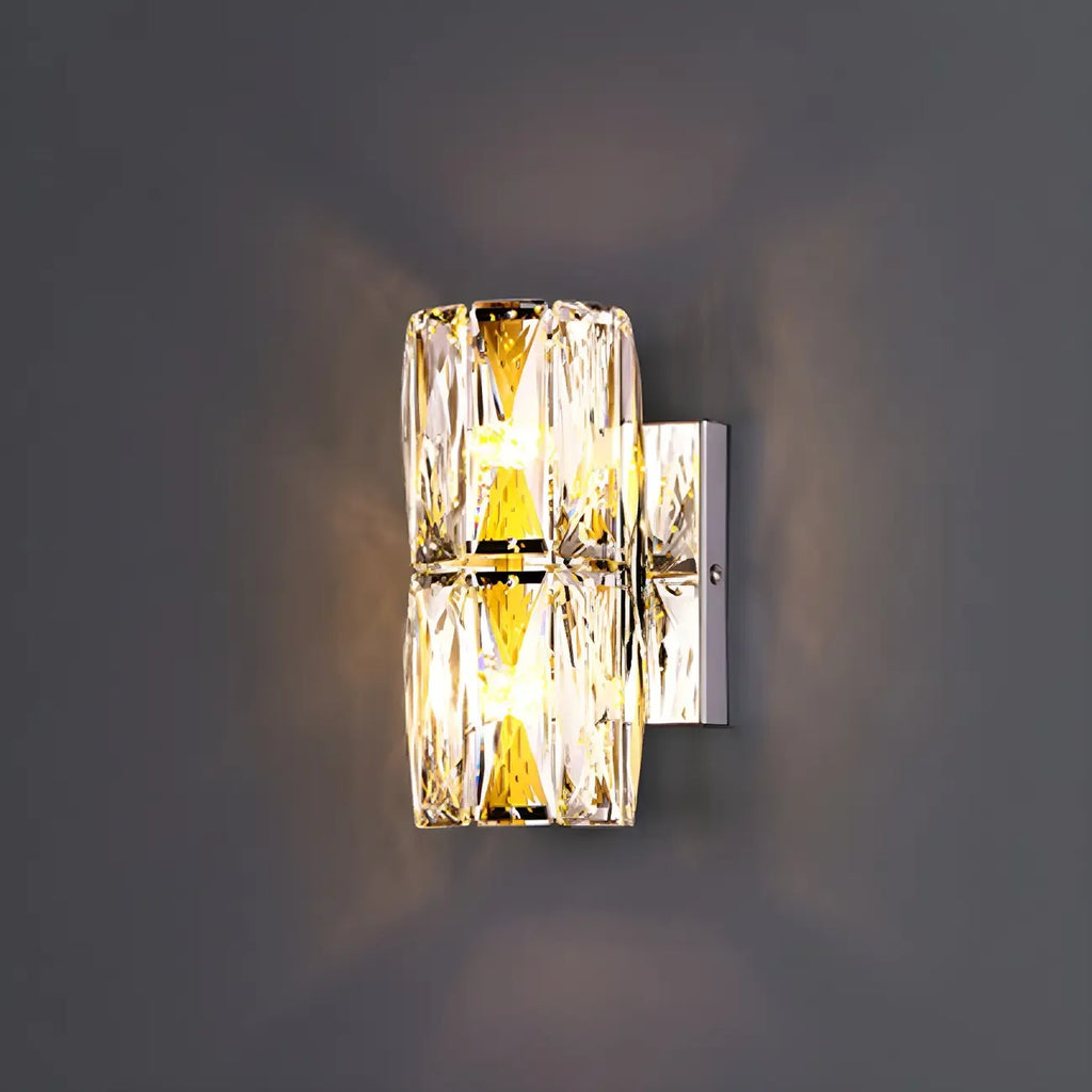 Luxury Geometric Crystal Gold Vanity Light