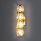 Luxury Geometric Crystal Gold Vanity Light