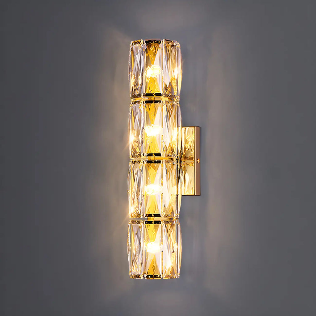 Luxury Geometric Crystal Gold Vanity Light