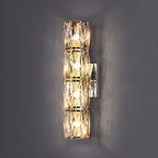 Luxury Geometric Crystal Gold Vanity Light