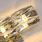 Luxury Geometric Crystal Gold Vanity Light