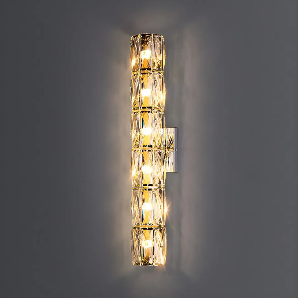 Luxury Geometric Crystal Gold Vanity Light