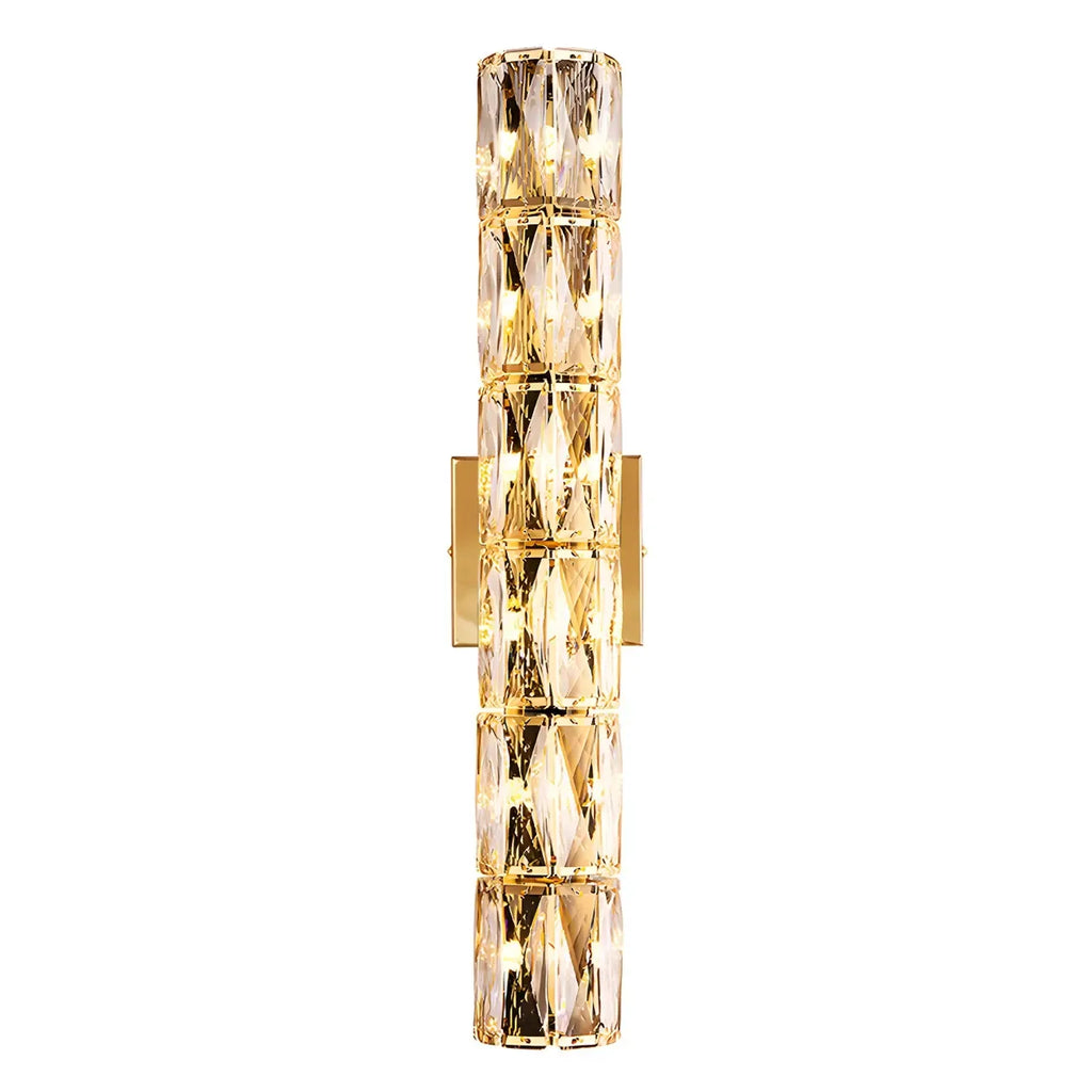 Luxury Geometric Crystal Gold Vanity Light