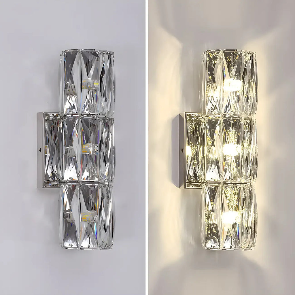 Luxury Geometric Crystal Gold Vanity Light