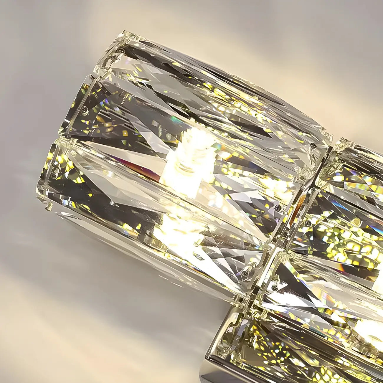 Luxury Geometric Crystal Gold Vanity Light