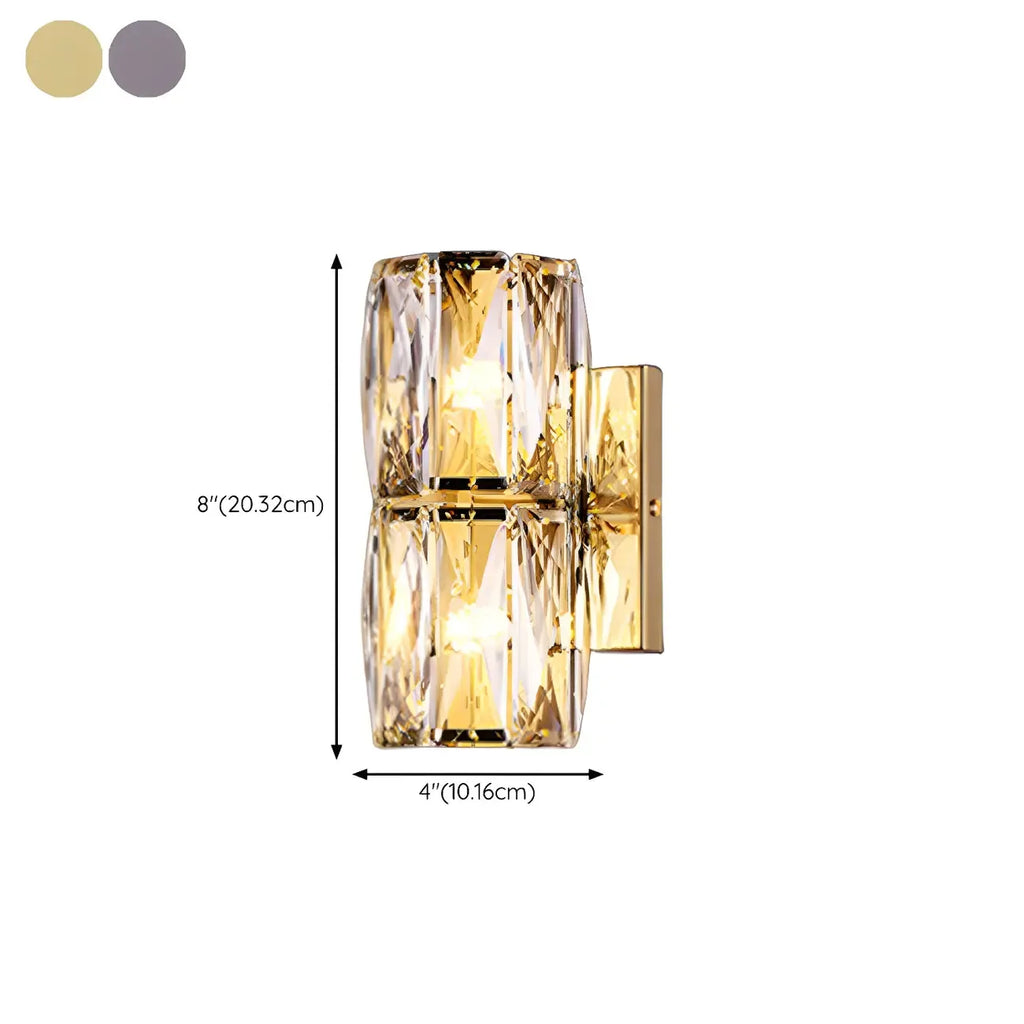 Luxury Geometric Crystal Gold Vanity Light
