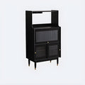 Modern Black Freestanding Wine Rack Large Storage for Living Bar