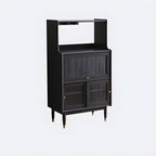 Modern Black Freestanding Wine Rack Large Storage for Living Bar