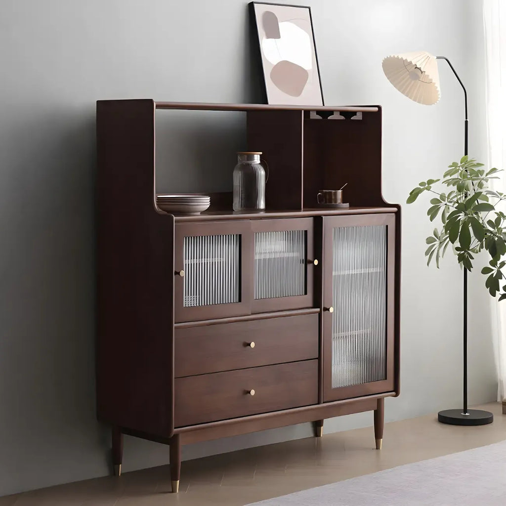 Modern Black Freestanding Wine Rack Large Storage for Living Bar