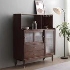 Modern Black Freestanding Wine Rack Large Storage for Living Bar