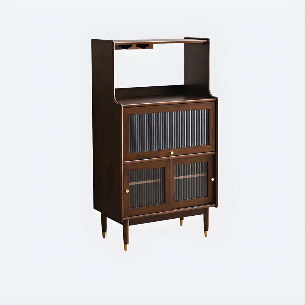 Modern Black Freestanding Wine Rack Large Storage for Living Bar